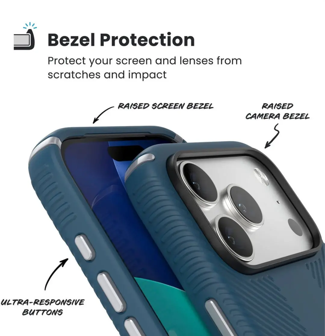 Speck Presidio2 Grip 150977-3261 Hoesje - iPhone 17 Pro - Blauw - afbeelding 6 van 6