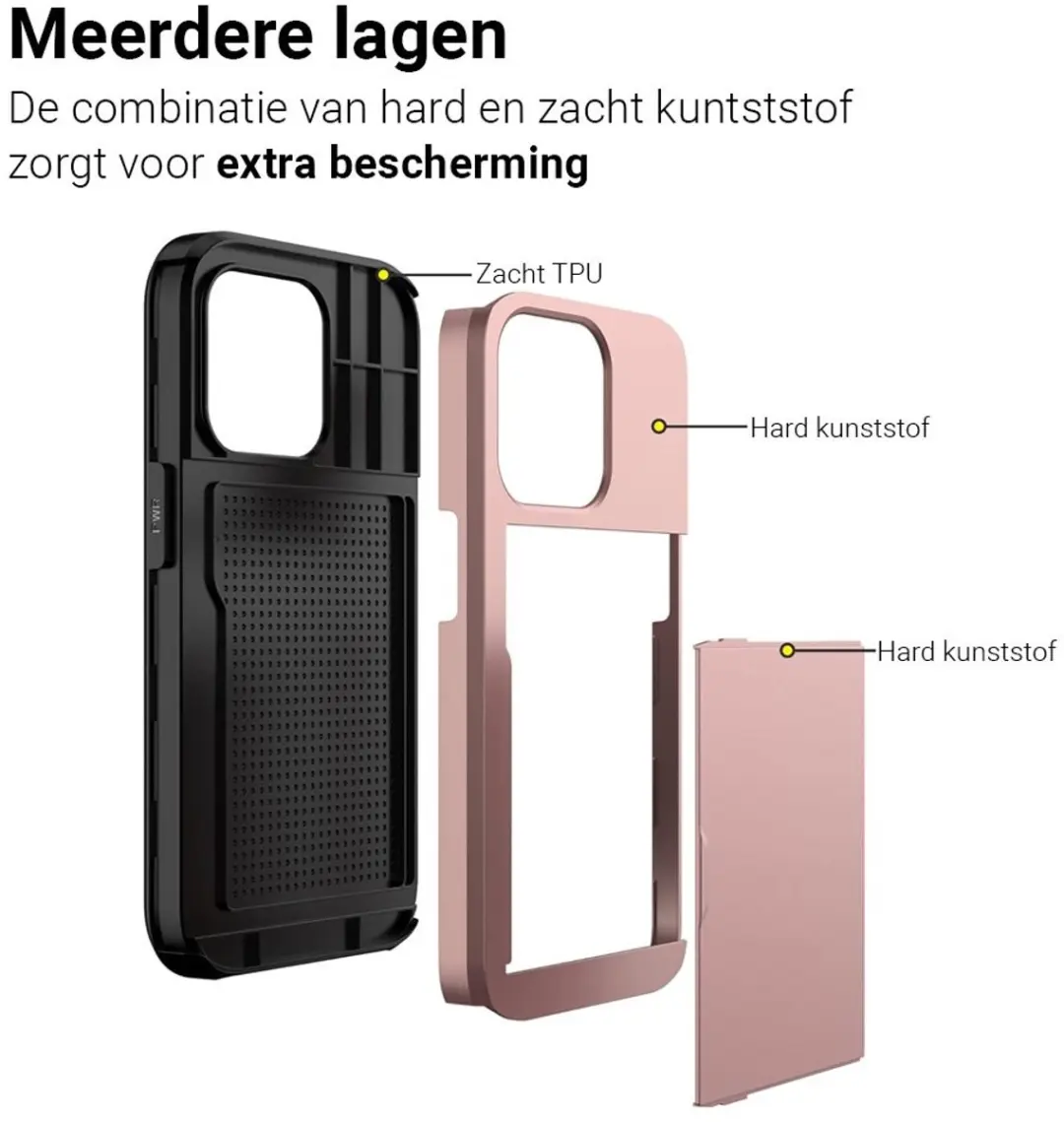 MobiQ iPhone 14 Pro Max Pashoesje - 2 Pasjes - Roze