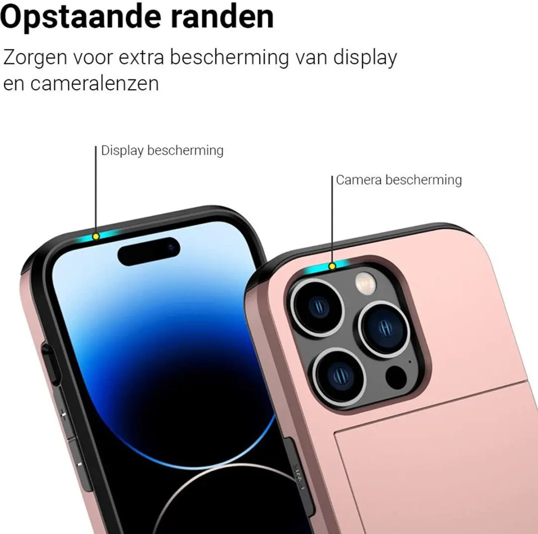 MobiQ iPhone 14 Pro Max Pashoesje - 2 Pasjes - Roze