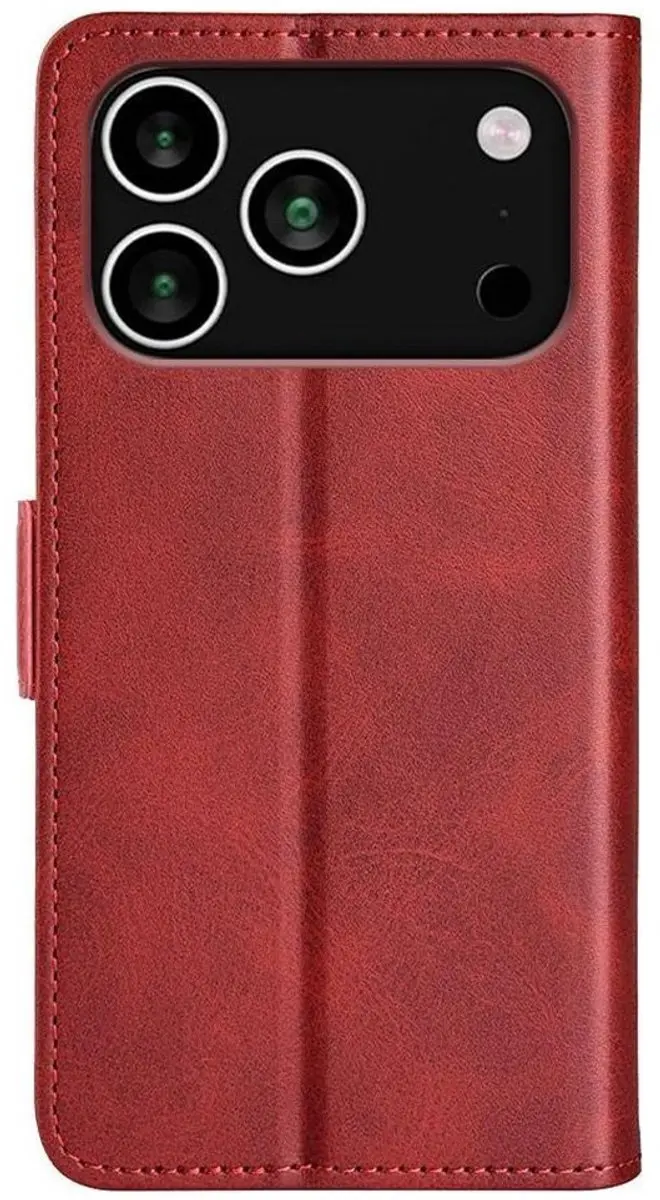 MobiQ PU Lederen Wallet Hoesje iPhone 17 Pro - Rood - MPN 46-01380