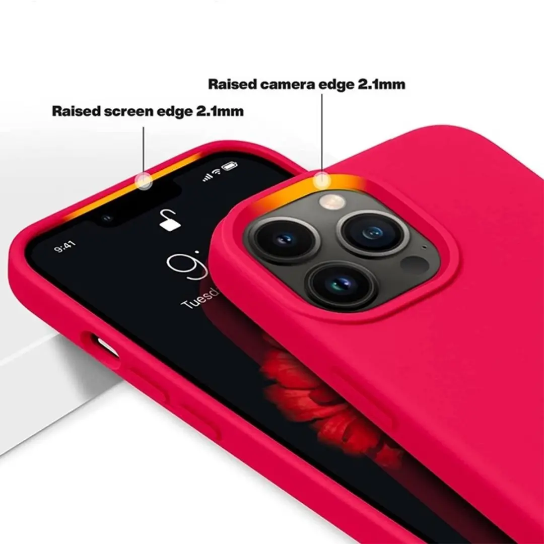 MobiQ Liquid Silicone Hoesje iPhone 15 Pro Max - Rood