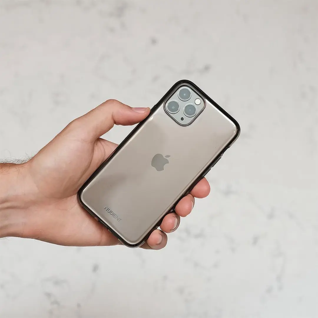 Nudient Thin Glossy Case iPhone 11 IP1161-TPUB - Zwart/Transparant