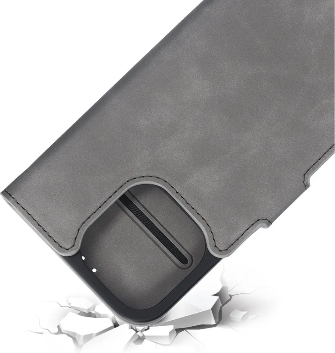 Mobiparts MP-128066 Hoesje iPhone 16 Pro - Wallet Eco Leer Grijs