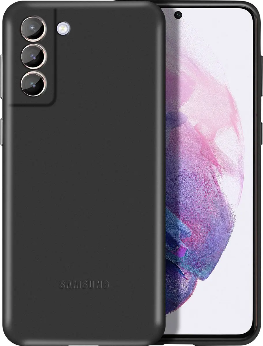 Samsung Leather Hoesje S21 Plus - Zwart