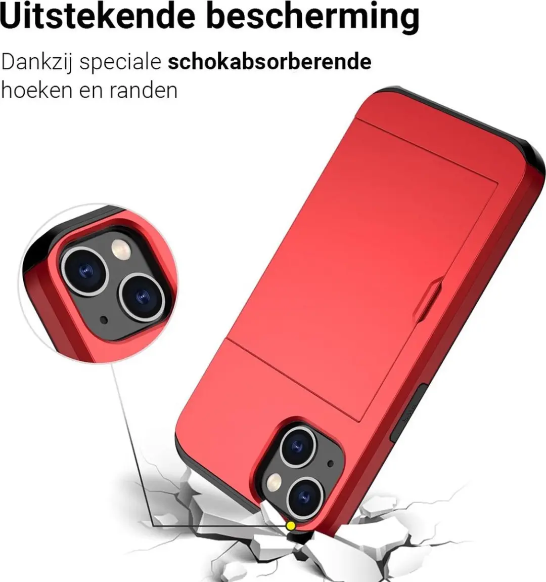 MobiQ iPhone 13 Pashoesje - 2 Pasjes - Rood - MPN 13-00895