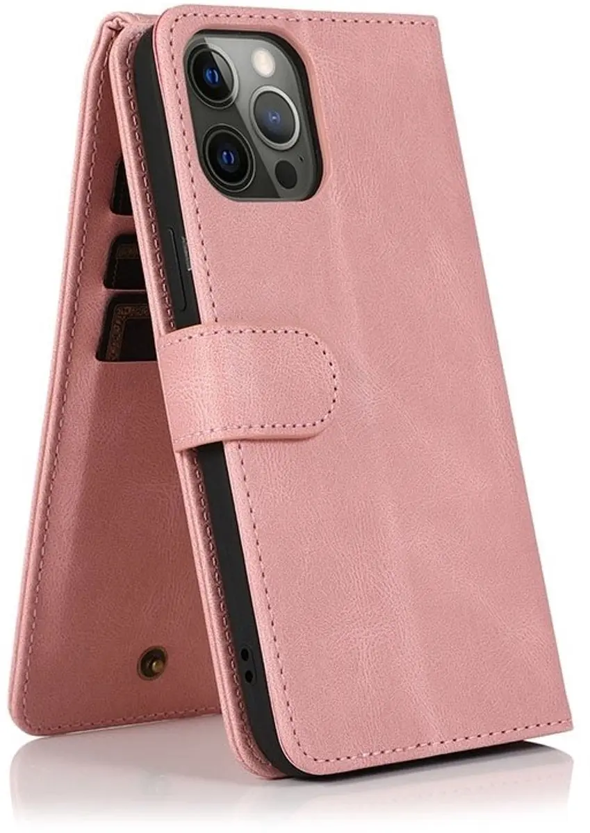 MobiQ Wallet Hoesje iPhone 16 Pro Max - roze - 46-00452