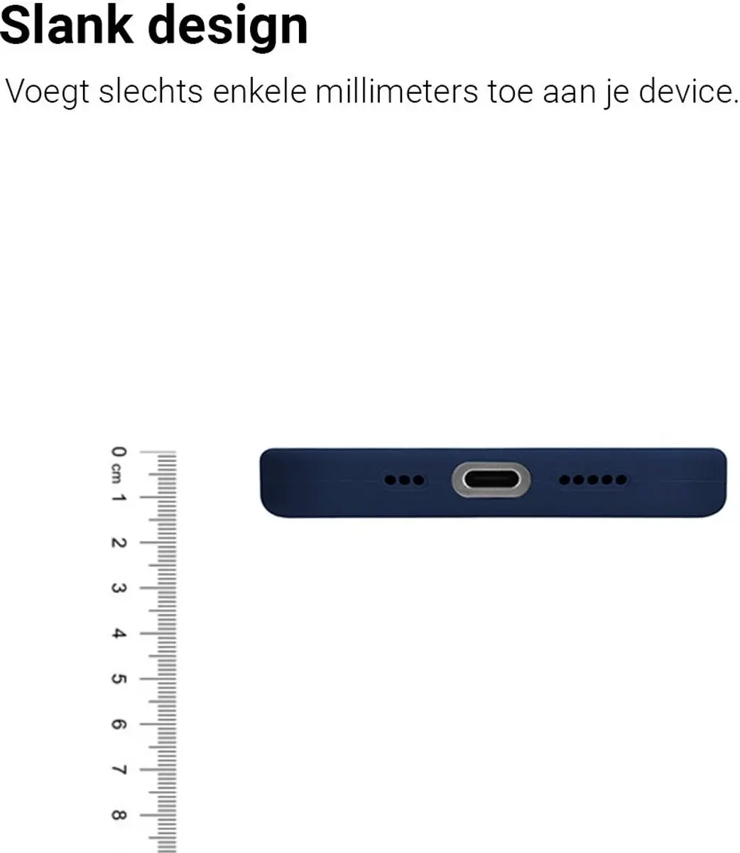 MobiQ Liquid Silicone Hoesje iPhone 16 Plus 46-00136 - donkerblauw