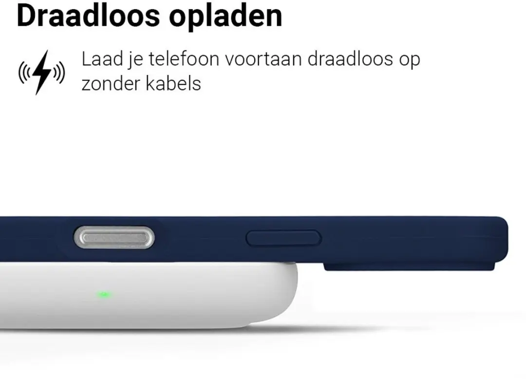 MobiQ Liquid Silicone Hoesje iPhone 16 Plus 46-00136 - donkerblauw