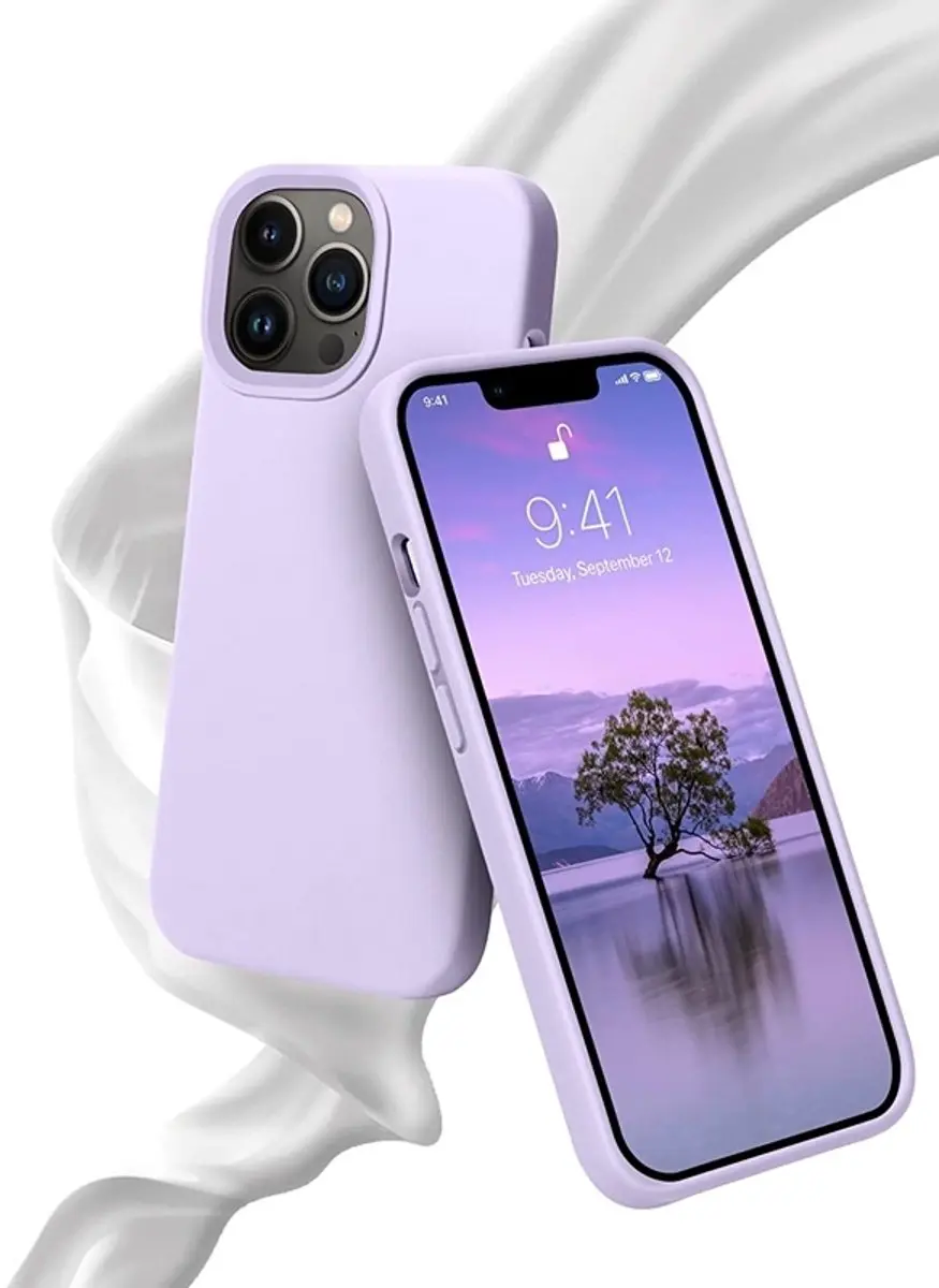 MobiQ Liquid Silicone Hoesje iPhone 14 Pro - Paars