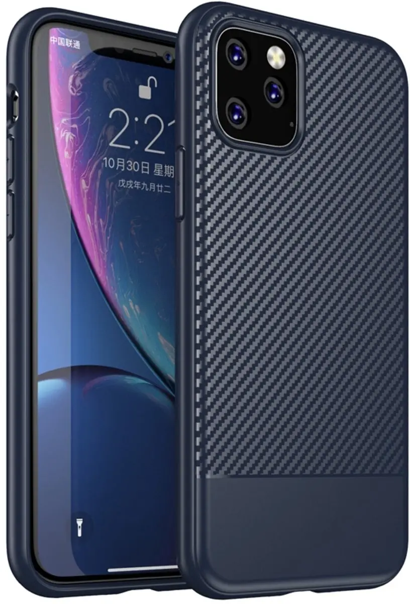 MobiQ Hybrid Carbon iPhone 11 Pro Hoesje