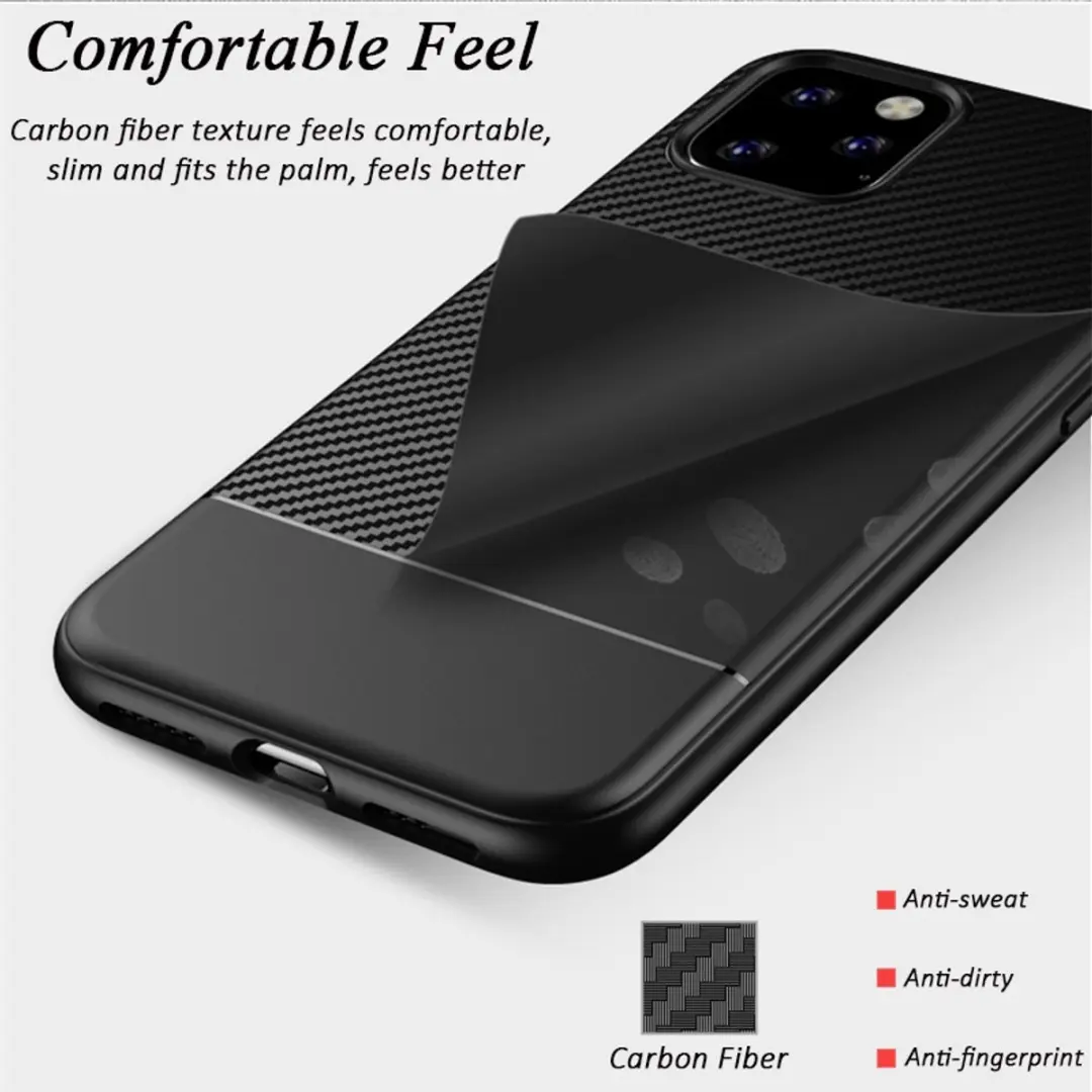 MobiQ Hybrid Carbon iPhone 11 Pro Hoesje - Blauw