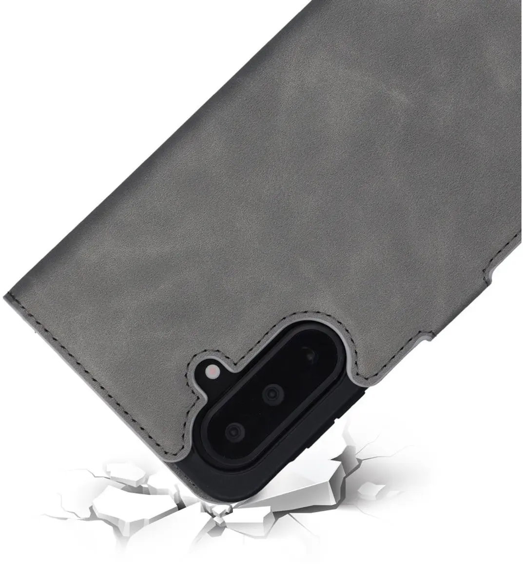 Mobiparts MP-130761 Hoesje Samsung Galaxy A17 - Wallet/Eco Leer Grijs