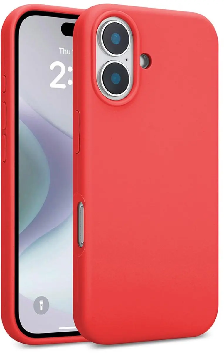 MobiQ Liquid Silicone Hoesje iPhone 16 Plus - Rood - MPN 46-00137