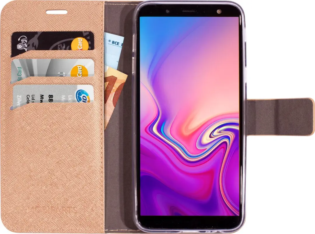 Mobiparts MP-86590 Hoesje Samsung Galaxy J6 (2018) - Saffiano Wallet - 3 Opbergvakken - Bruin Koper - afbeelding 6 van 6