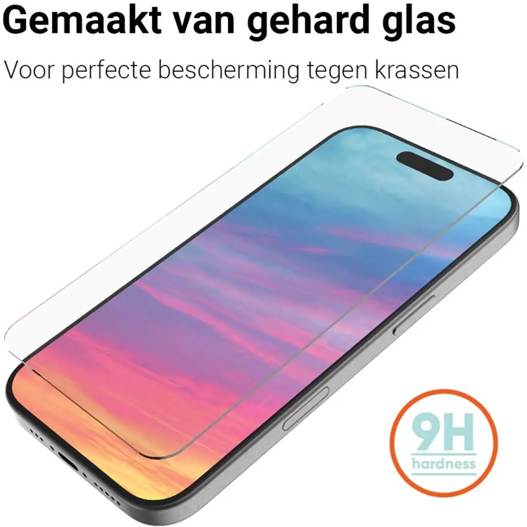 MobiQ Glazen Screenprotector iPhone 17 - Transparant