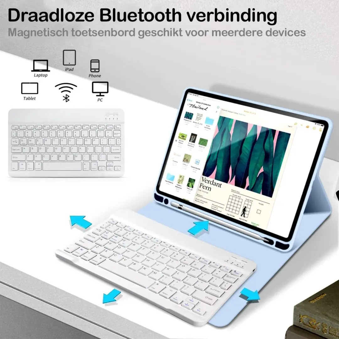 MobiQ 13-01645 Toetsenbordhoes iPad Air - Lichtblauw