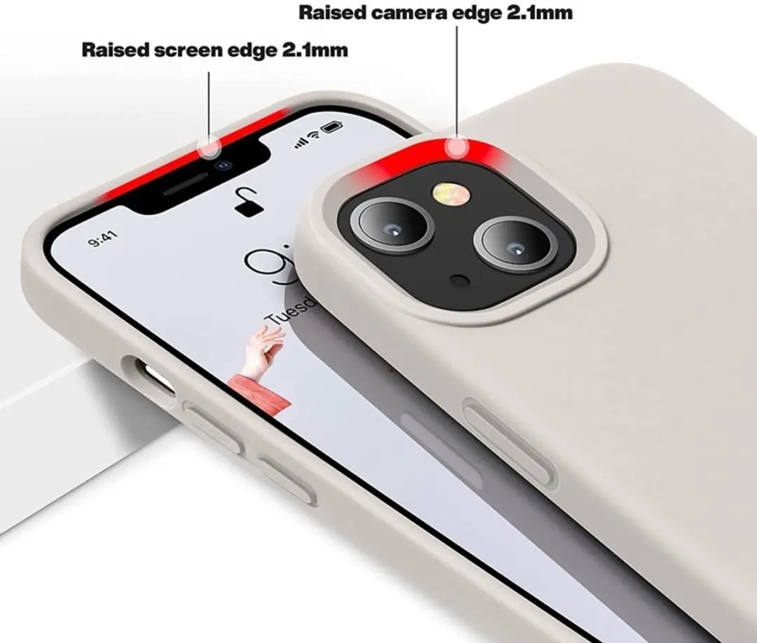 MobiQ Liquid Silicone Hoesje iPhone 15 Plus - lichtgrijs