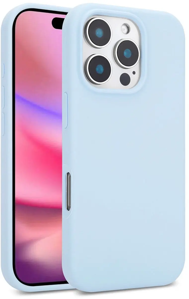 MobiQ Liquid Silicone Hoesje iPhone 16 Pro 46-00261 - Lichtblauw