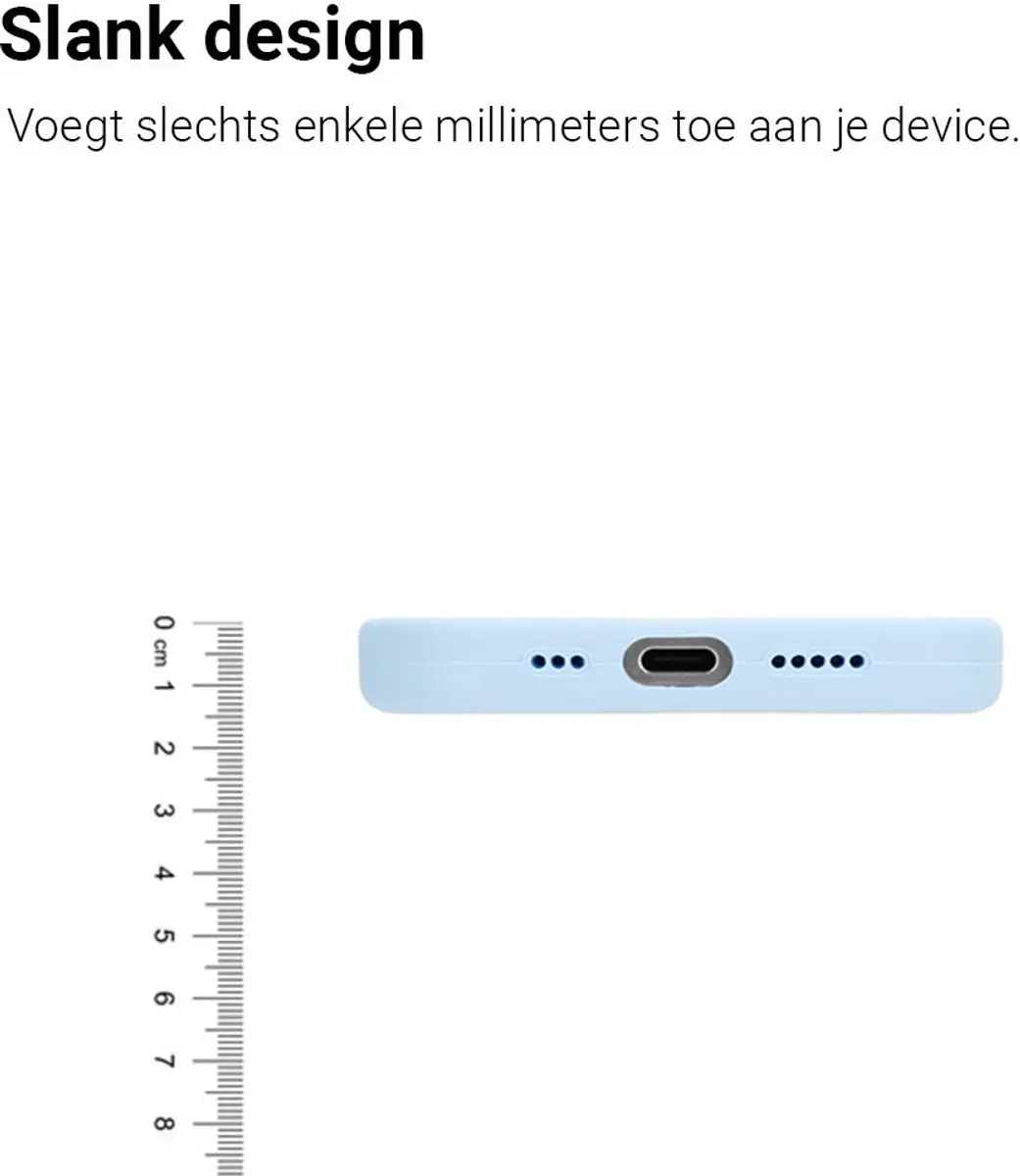 MobiQ Liquid Silicone Hoesje iPhone 16 Pro 46-00261 - Lichtblauw