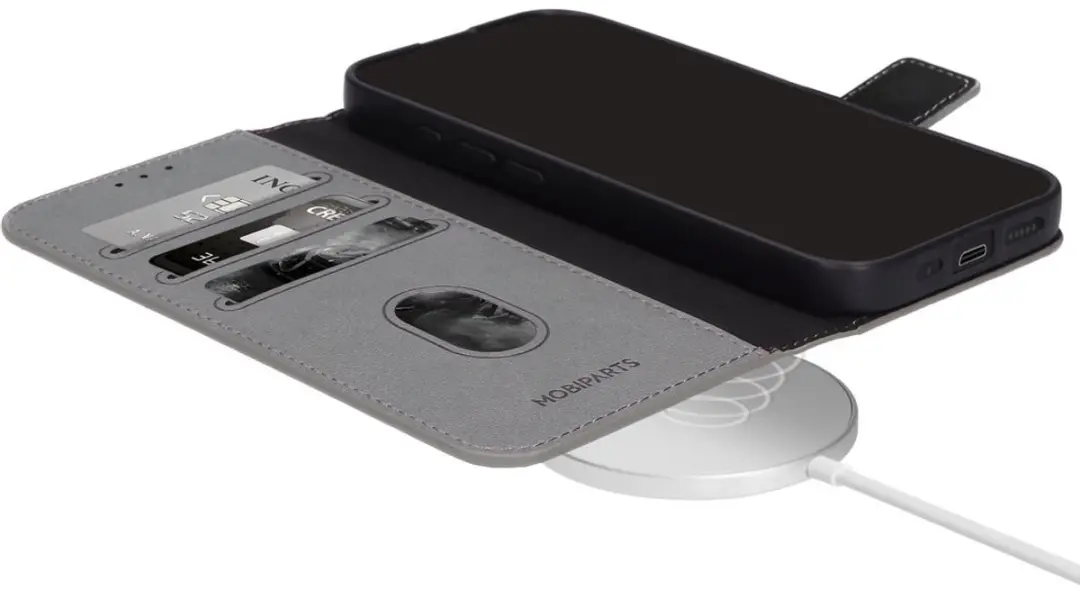 Mobiparts MP-131688 Hoesje iPhone 17 - Wallet Eco Leer Grijs