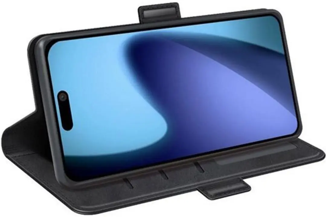MobiQ PU Lederen Wallet Hoesje iPhone 17 Air - 46-01284 - Zwart