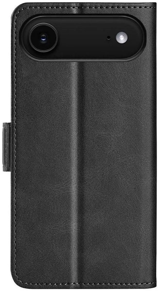 MobiQ PU Lederen Wallet Hoesje iPhone 17 Air - 46-01284 - Zwart