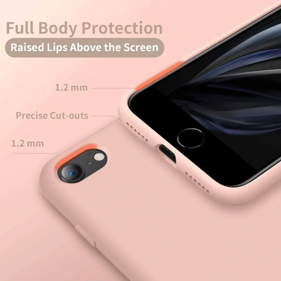MobiQ Liquid Silicone Hoesje 13-01582 - iPhone 7/8/SE - Lichtroze