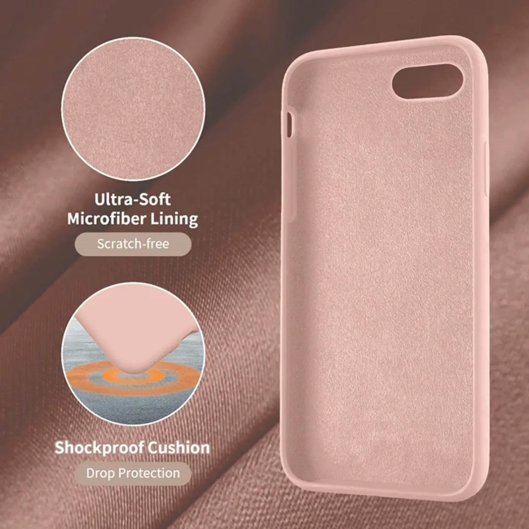 MobiQ Liquid Silicone Hoesje 13-01582 - iPhone 7/8/SE - Lichtroze