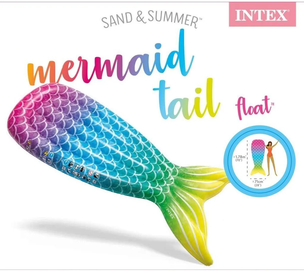 Intex Zeemeermin Luchtbed Multicolor - afbeelding 5 van 6