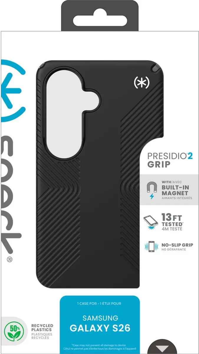 Speck Presidio2 Grip 151058-3205 Hoesje - Samsung Galaxy S26 - Zwart