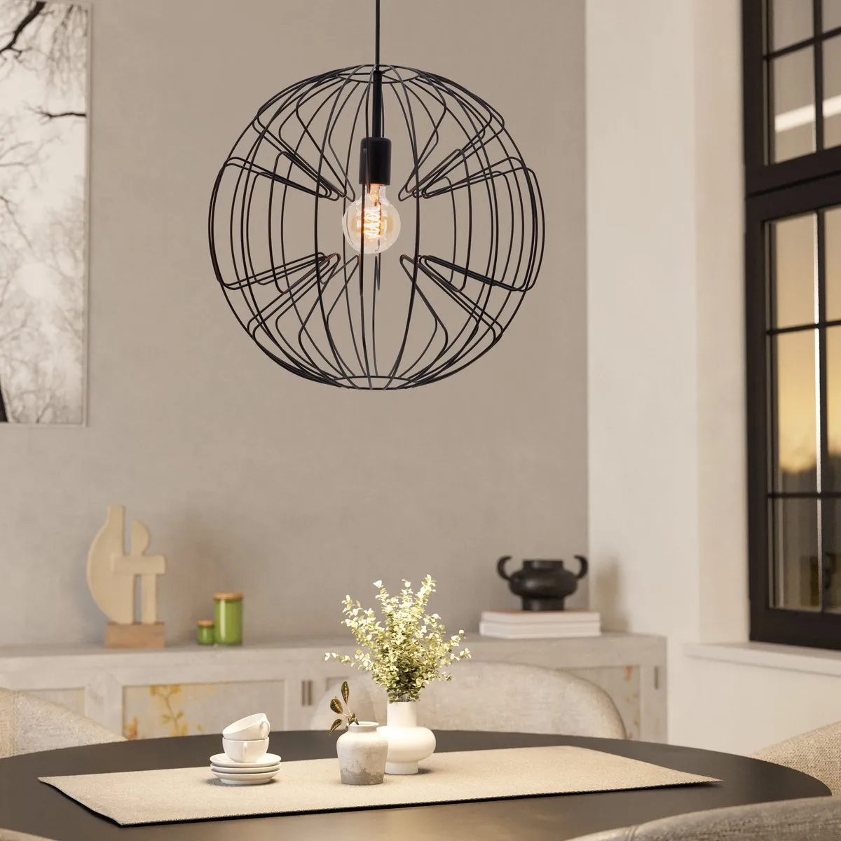 Eglo Okinzuri 1 Hanglamp Ø45cm - Zwart - afbeelding 6 van 6