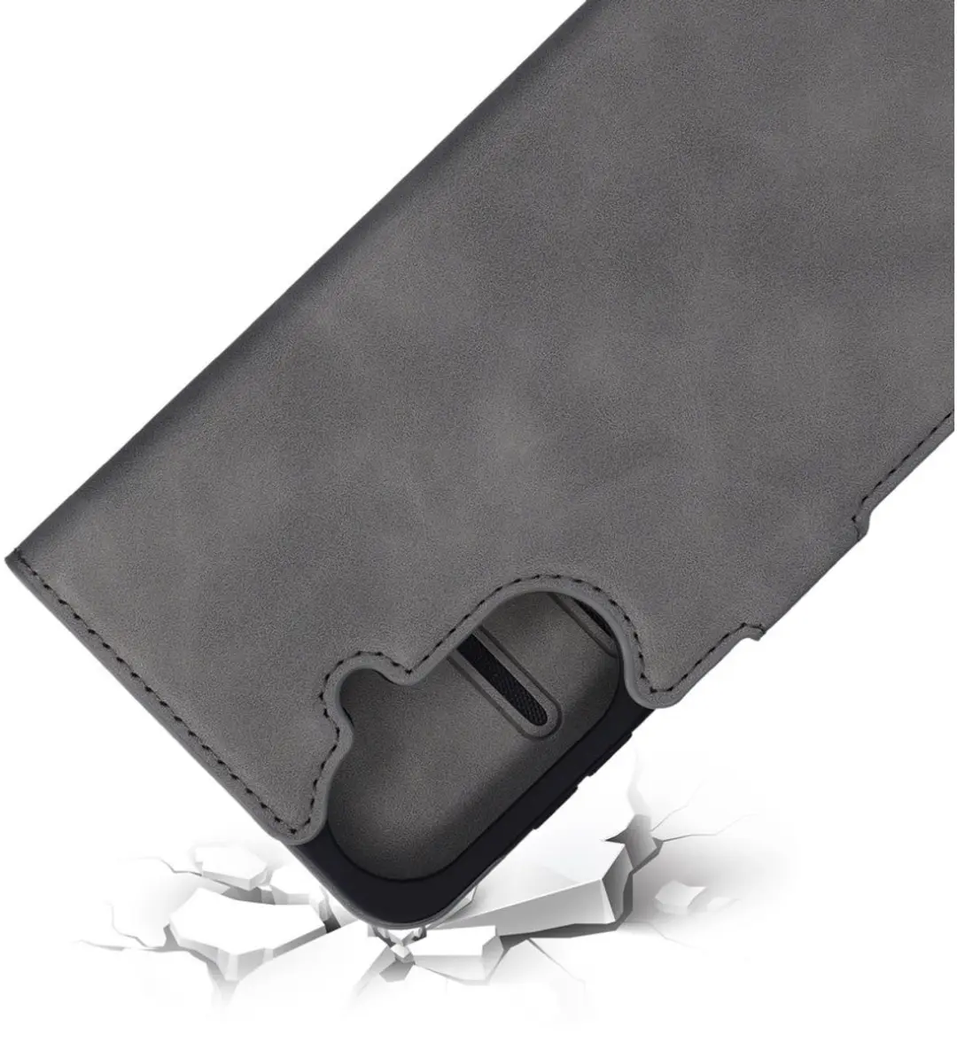 Mobiparts MP-100061 Hoesje Samsung Galaxy A57 - Wallet - Eco Leer Grijs