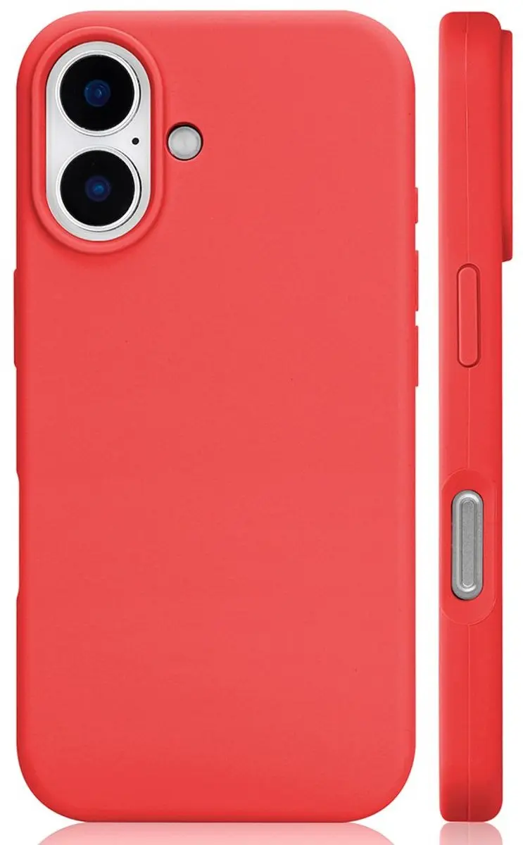 MobiQ Liquid Silicone Hoesje iPhone 16 46-00019 - Rood
