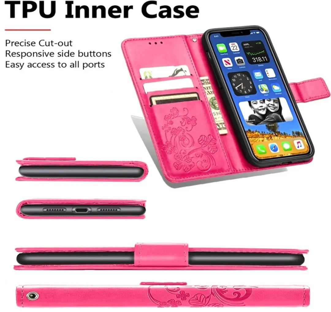 MobiQ 13-00129 Fashion Wallet Cover - Roze - 3 Pasjes