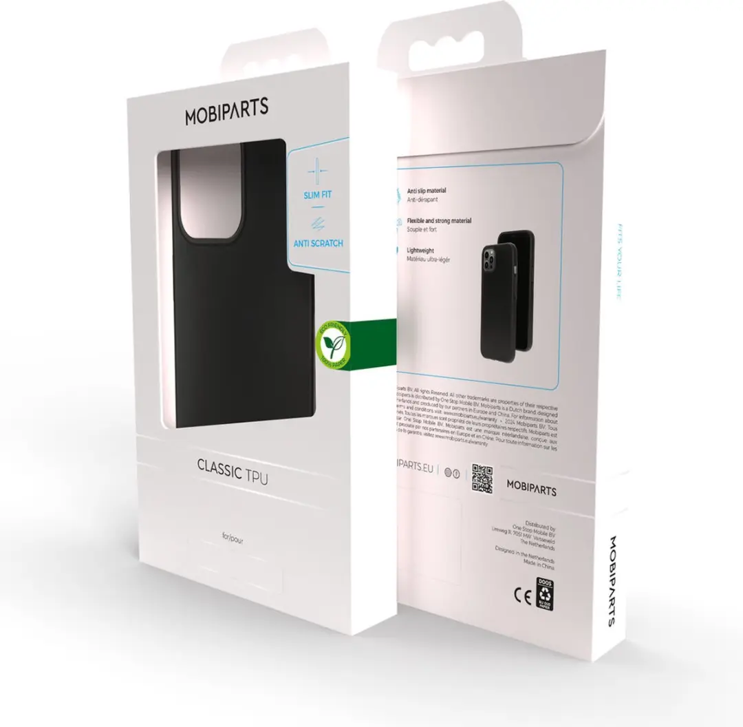 Mobiparts Classic TPU Hoesje MP-5001728 - iPhone 15 Pro Max - 2x Glas Screenprotectors - Zwart