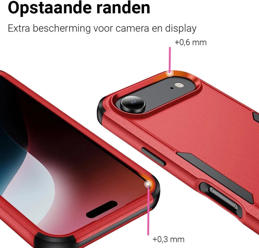 MobiQ Layered Armor Hoesje iPhone 17 Air - Rood - 46-01302