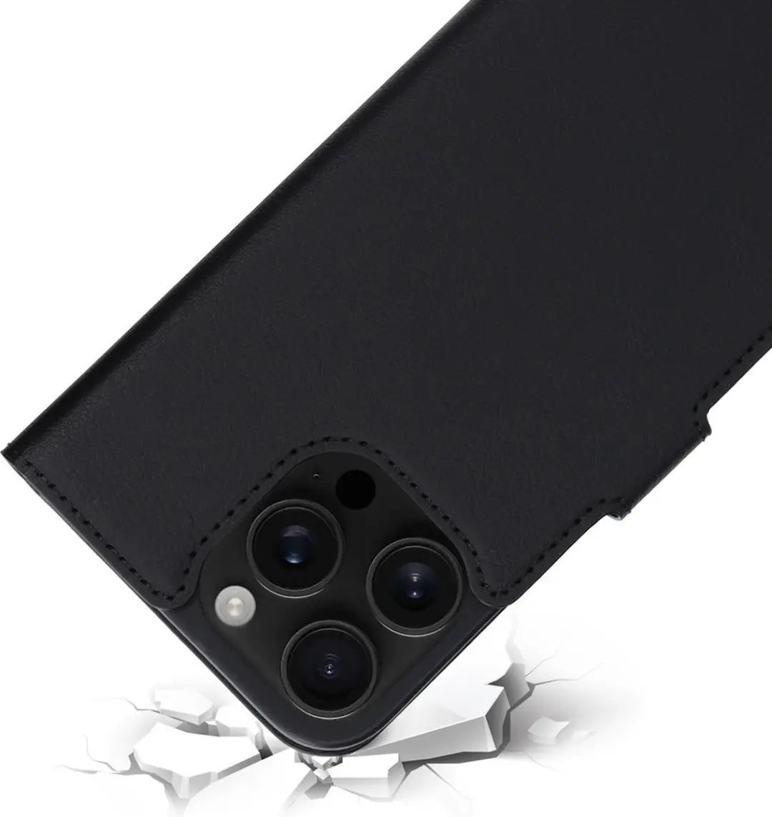 Mobiparts MP-127204 Hoesje iPhone 16 Pro Max - Wallet Eco Leer - Zwart