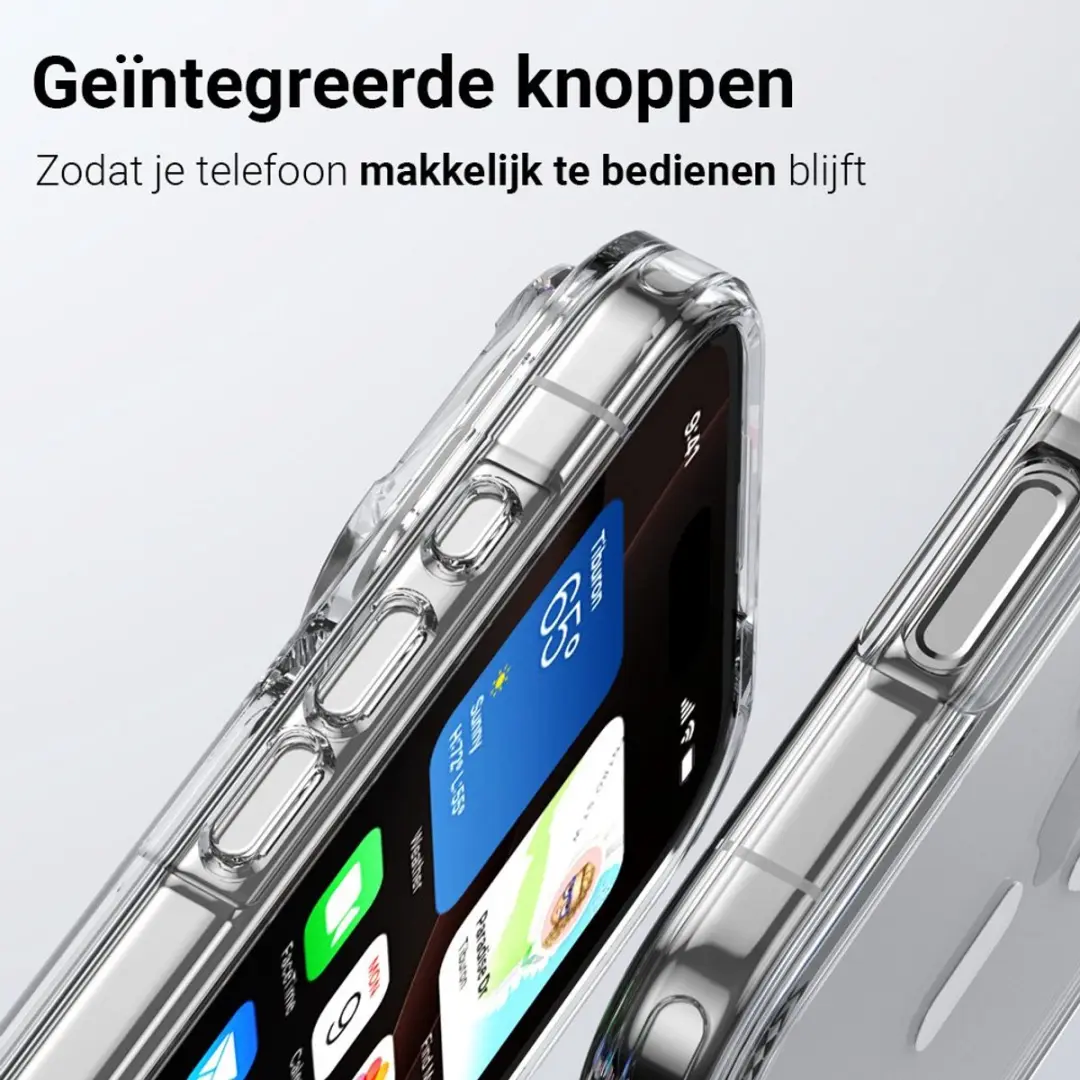 MobiQ Schokbestendige MagSafe Case iPhone 17 Pro 46-01416 - Transparant/Zwart