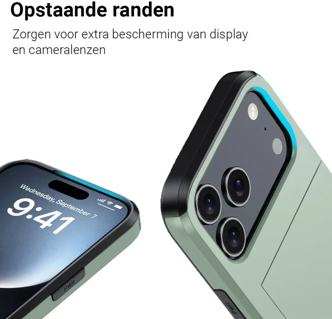 MobiQ Hybrid Card iPhone 17 Pro Hoesje - groen - MPN 46-01128