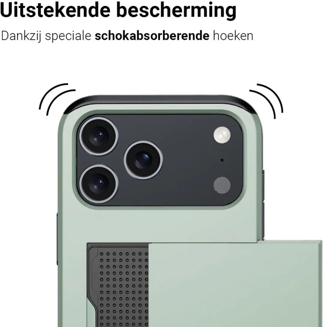 MobiQ Hybrid Card iPhone 17 Pro Hoesje - groen - MPN 46-01128