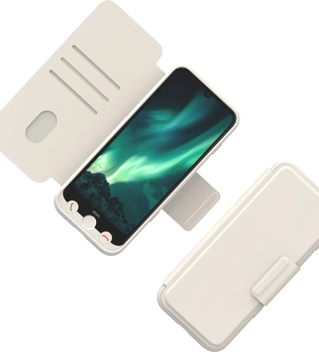 Doro Aurora A30 Wallet Case - Wit - afbeelding 6 van 6