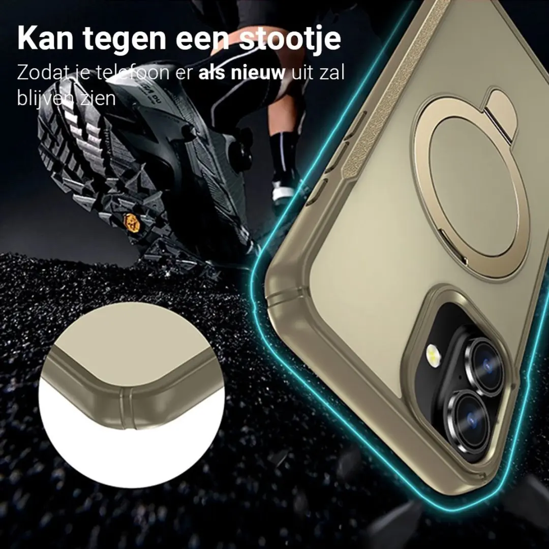 MobiQ Magnetisch Ringstand MagSafe Hoesje iPhone 17 - kaki - MPN 46-01546