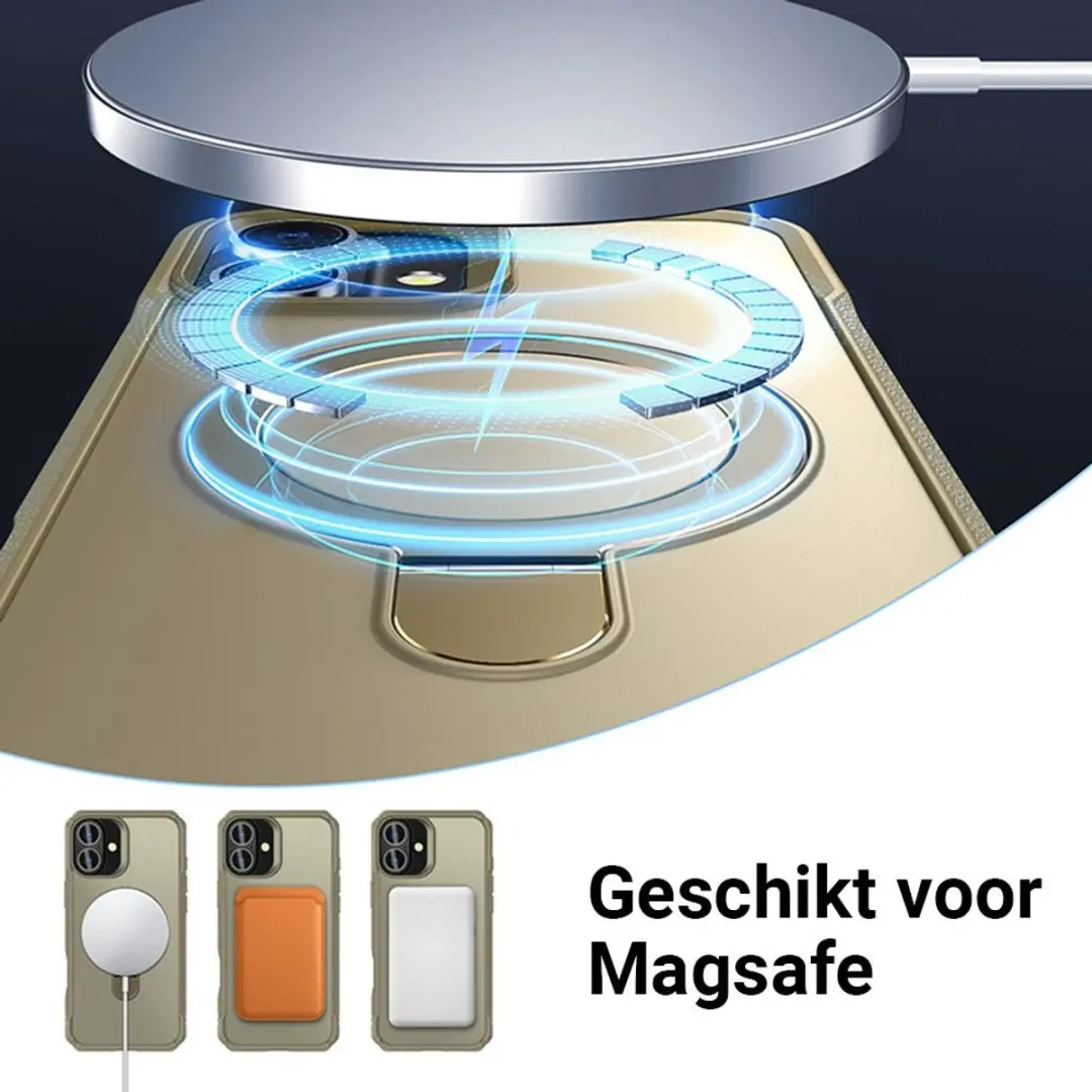 MobiQ Magnetisch Ringstand MagSafe Hoesje iPhone 17 - kaki - MPN 46-01546