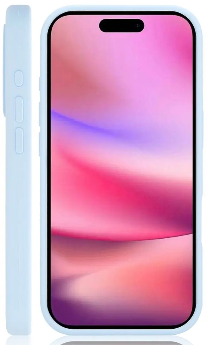 MobiQ Liquid Silicone Hoesje iPhone 16 Plus 46-00143 - Lichtblauw