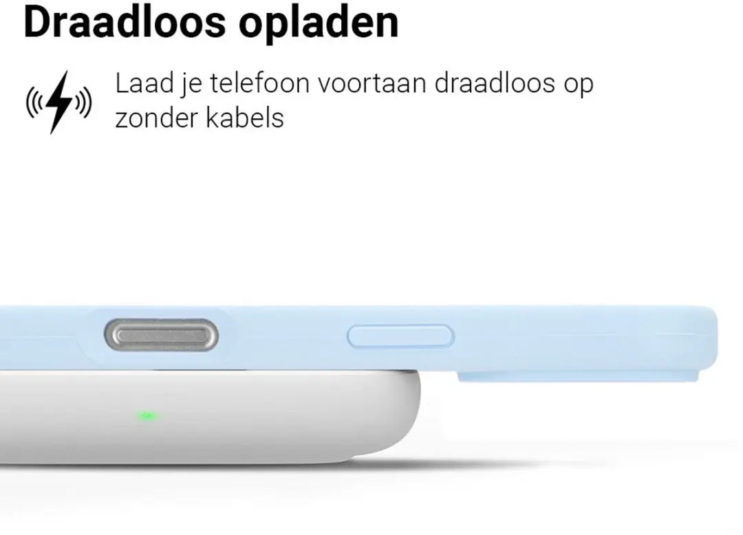 MobiQ Liquid Silicone Hoesje iPhone 16 Plus 46-00143 - Lichtblauw