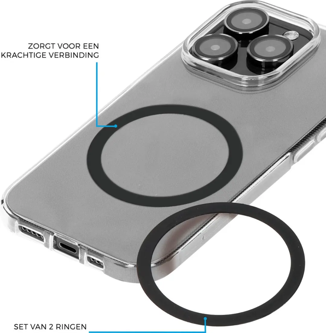 Mobiparts MagSafe Ring Black - 2 Stuks