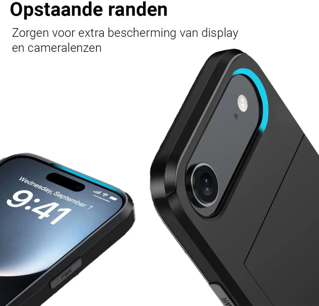 MobiQ Hybrid Card iPhone Air Hoesje 46-01118 - Zwart