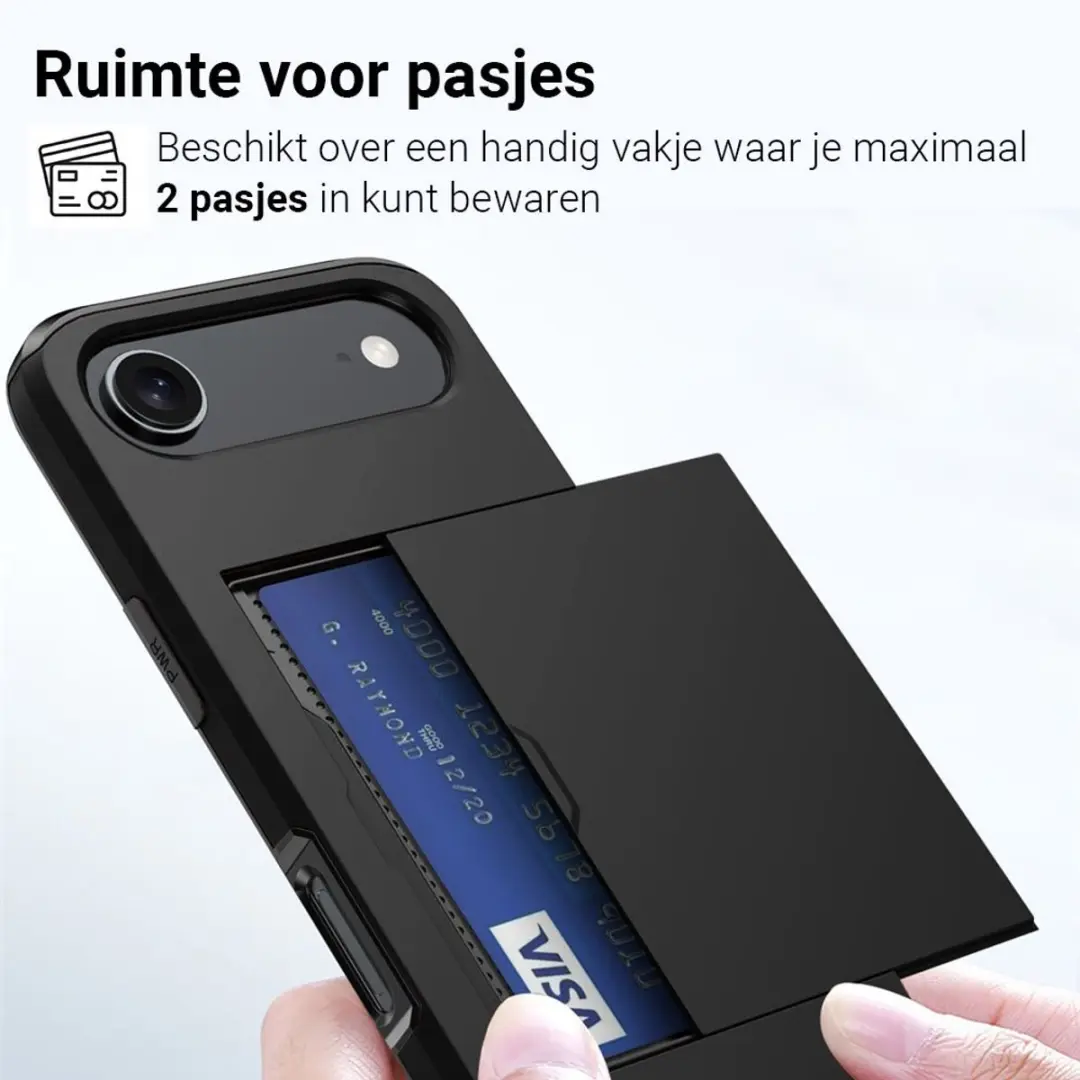 MobiQ Hybrid Card iPhone Air Hoesje 46-01118 - Zwart
