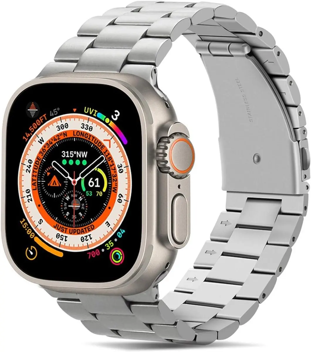 MobiQ Luxe Metalen Bandje Apple Watch 49mm