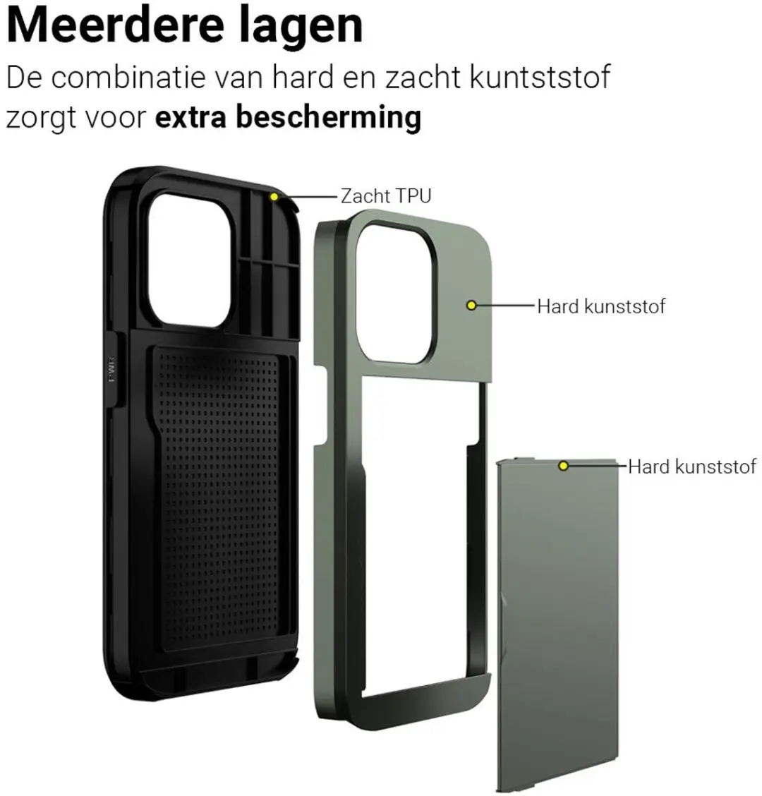 MobiQ iPhone 14 Pro Max Pashoesje - 2 Pasjes - Groen